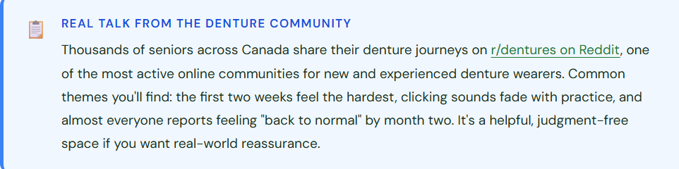 denture community talk