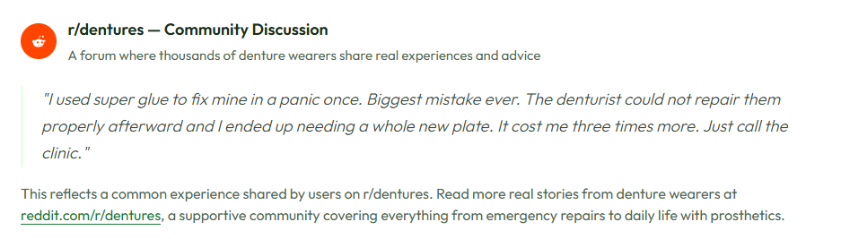 broken denture reddit