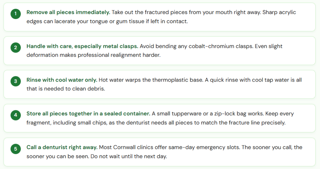 What to Do Immediately When Dentures Break